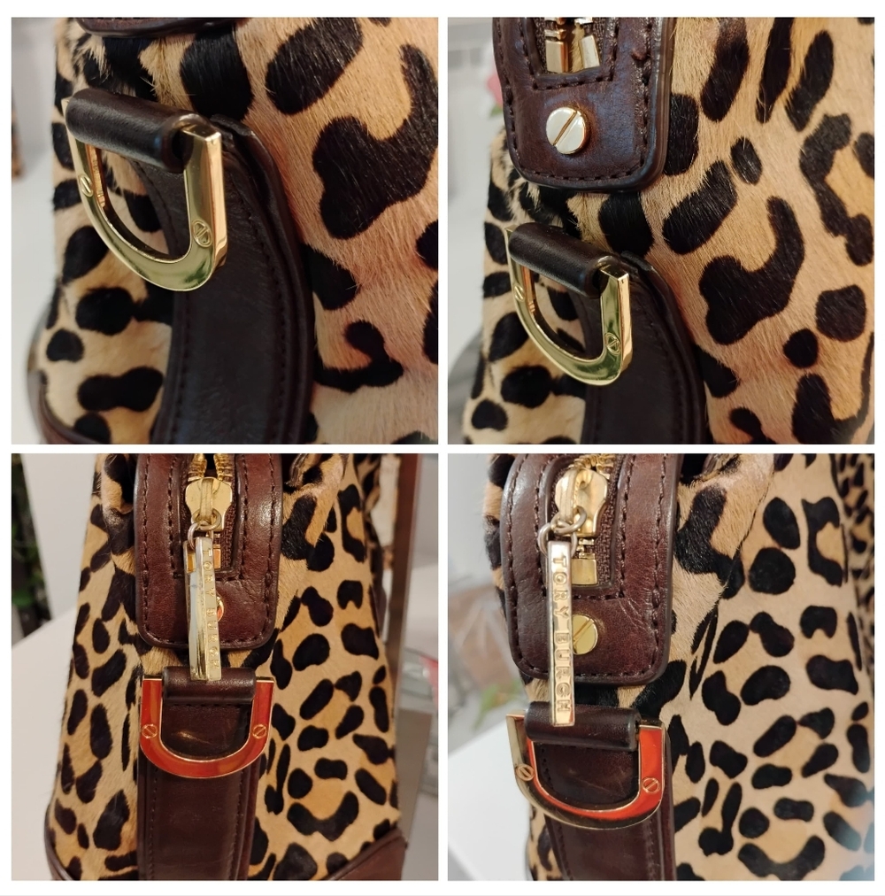 Tory Burch Tote - Leopard Calf Hair & Brown Leather-Trim GHW - Picture 11 of 16
